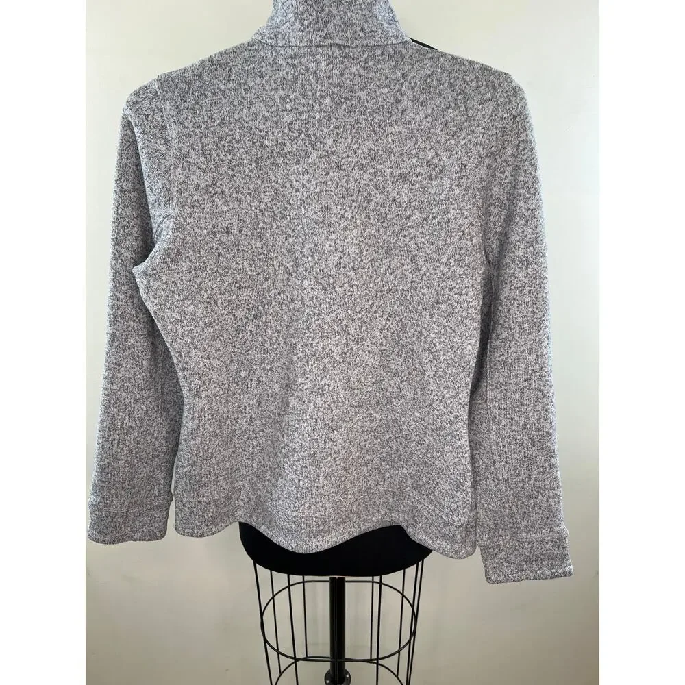Land's End Gray Fleece 1/4 Zip Mock Neck Long Sleeve Sweater Youth M (10-12)